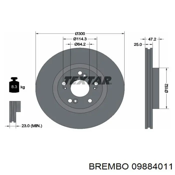 09.8840.11 Brembo freno de disco delantero