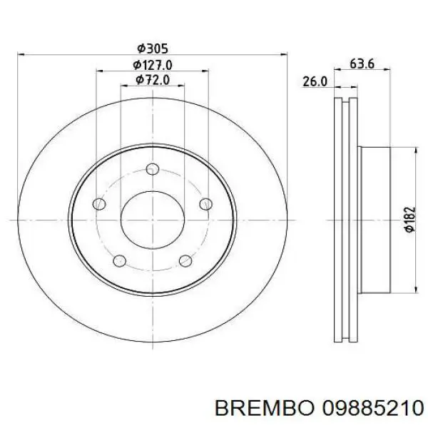 Freno de disco delantero Jeep Cherokee 2 XJ