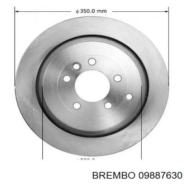 09887630 Brembo Freno de disco trasero