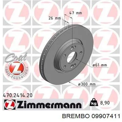 09.9074.11 Brembo disco de freno delantero