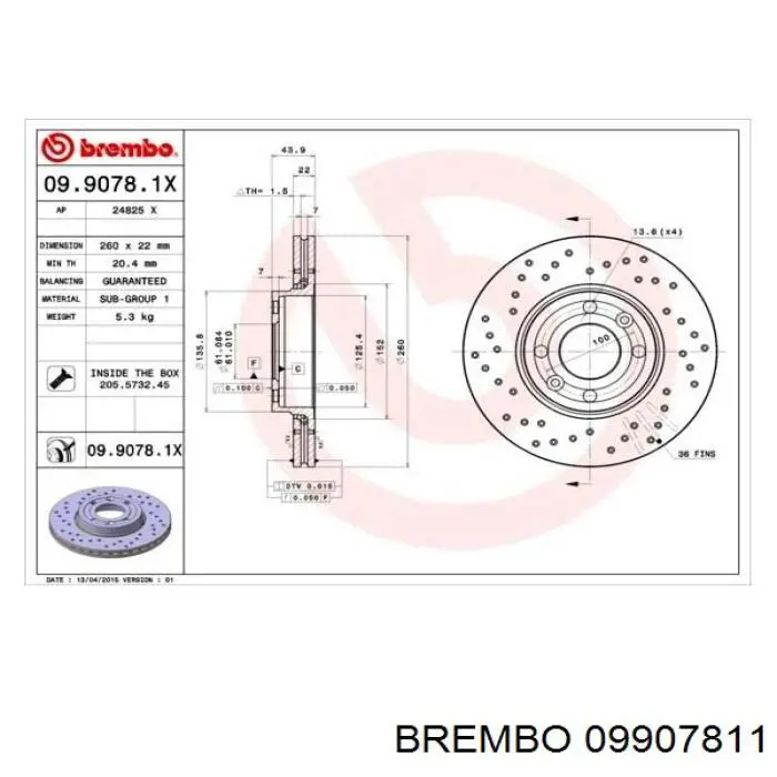 Freno de disco delantero Nissan Versa E12X
