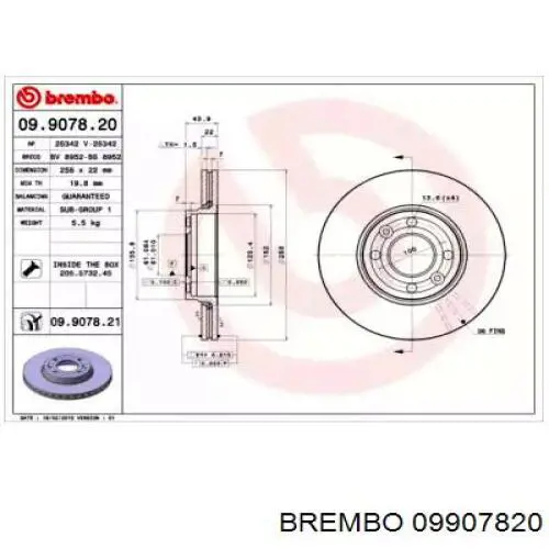 Frenos delanteros Brembo 09907820 precio, desde 40,66 EUR