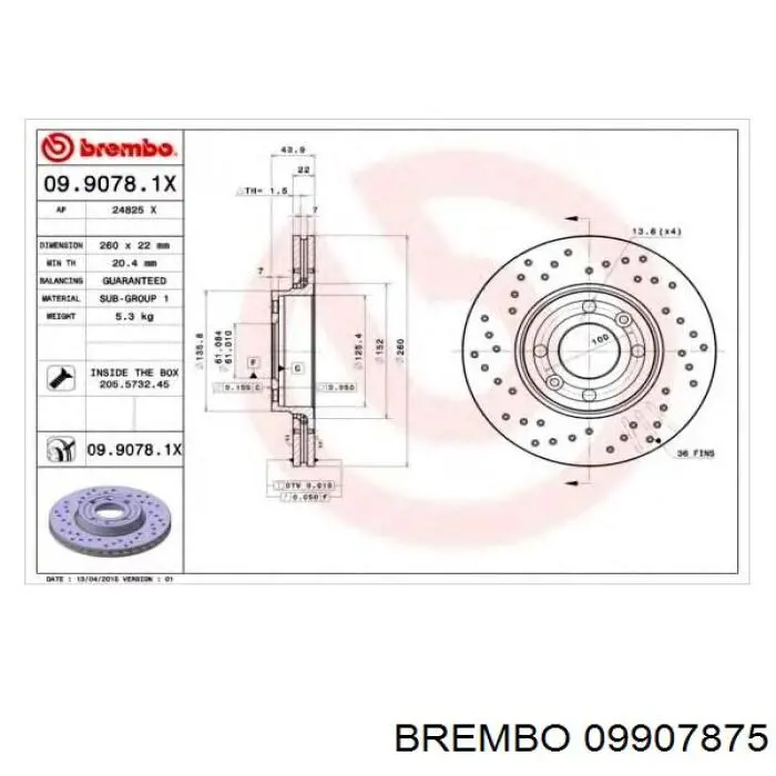 Freno de disco delantero Nissan Versa E12X