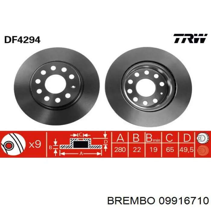 09916710 Brembo disco de freno delantero