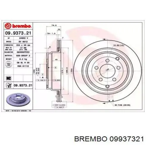 Frenos traseros Brembo 09937321