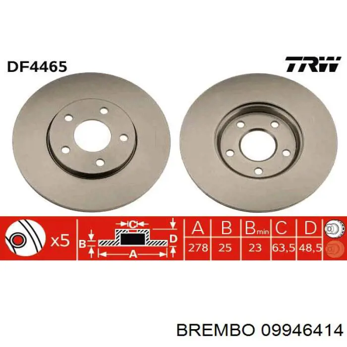 Frenos delanteros Brembo 09946414 precio, desde 40,66 EUR