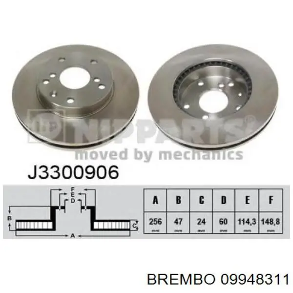 Disco de freno delantero Brembo 09948311
