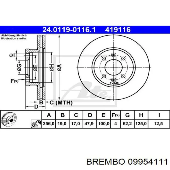 Frenos delanteros Brembo 09954111 precio, desde 58,41 EUR