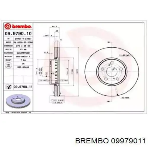 09.9790.11 Brembo freno de disco delantero