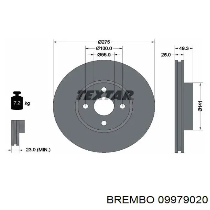 09.9790.20 Brembo freno de disco delantero