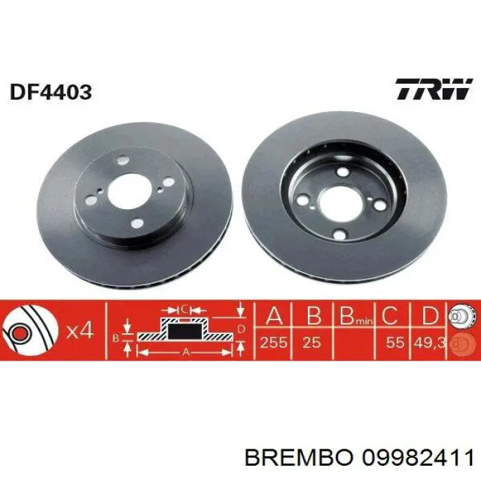 09.9824.11 Brembo freno de disco delantero