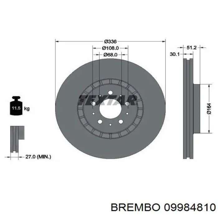 Comprar 09984810 Brembo Freno de disco delantero