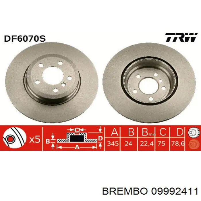 09.9924.11 Brembo disco de freno trasero