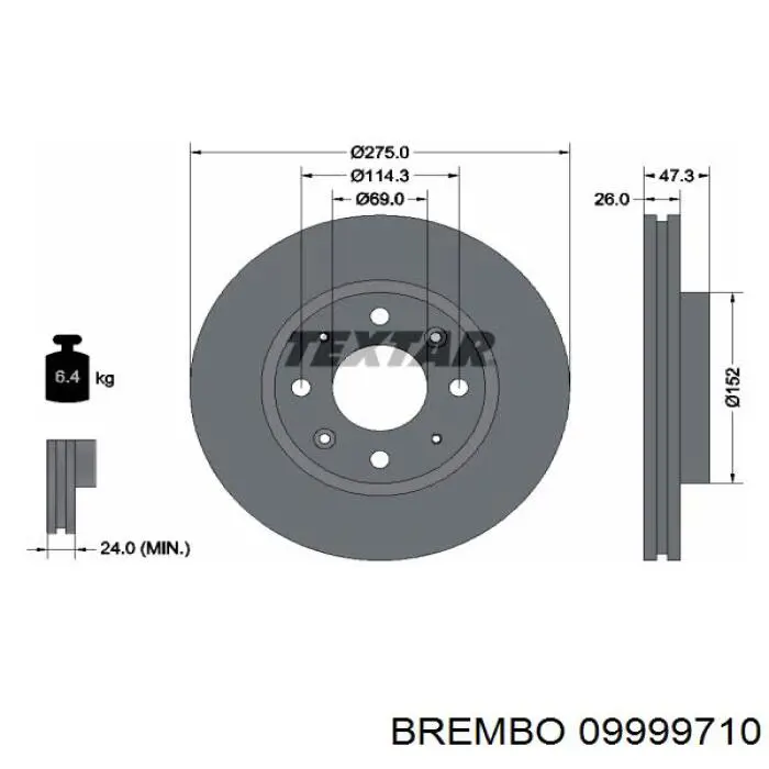 Disco de freno 09999710 Brembo