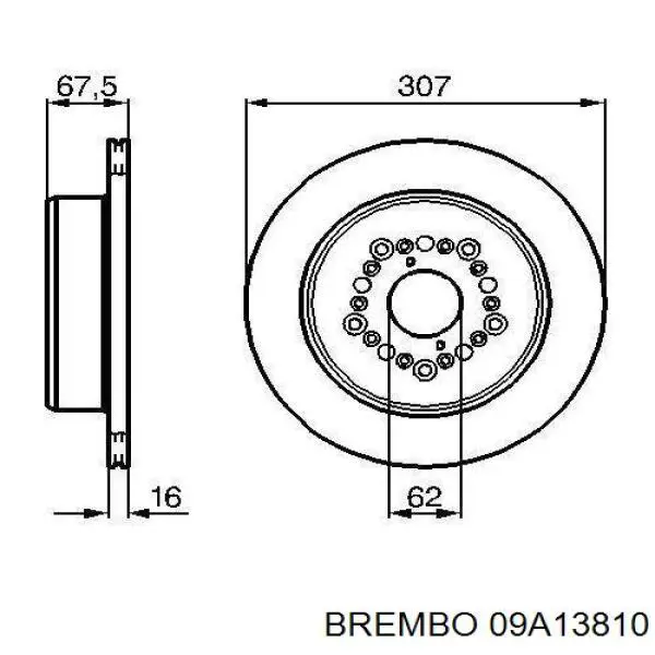 09A13810 Brembo disco de freno trasero