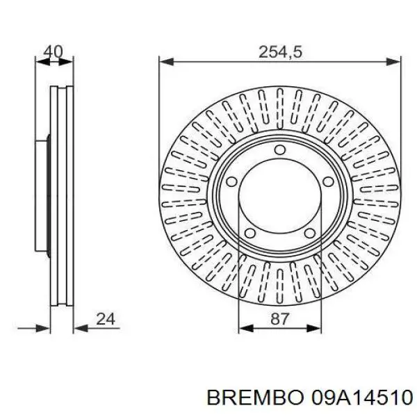 Disco de freno 09A14510 Brembo