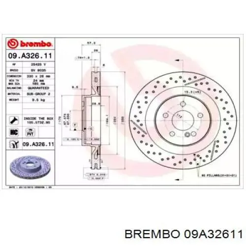 09.A326.11 Brembo disco de freno trasero