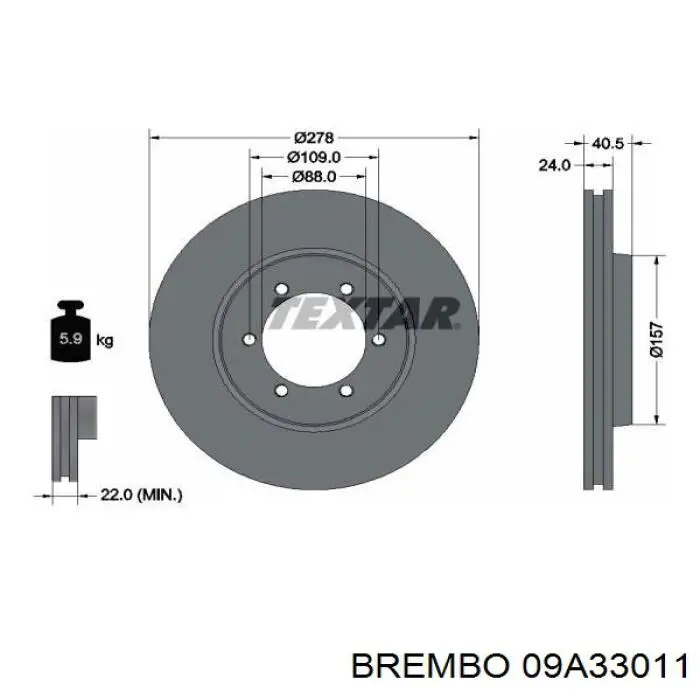 09A33011 Brembo disco de freno delantero