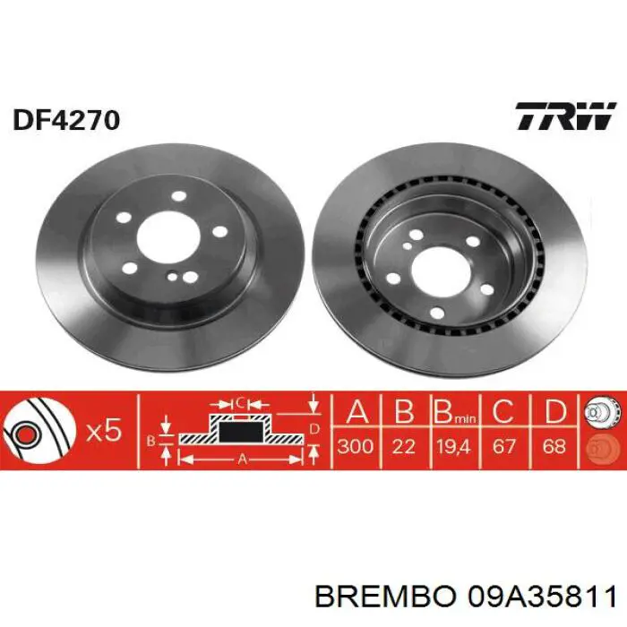 09.A358.11 Brembo disco de freno trasero