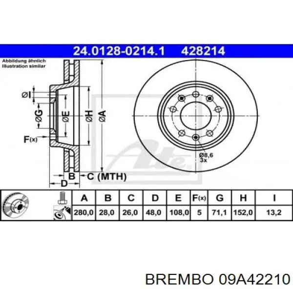 09A42210 Brembo disco de freno delantero