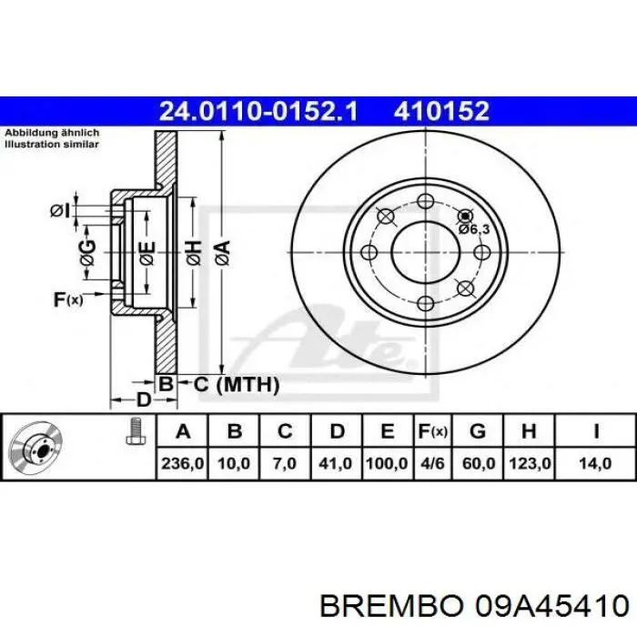 09A45410 Brembo disco de freno delantero