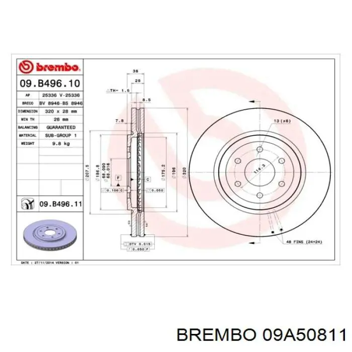 25011453 Bosch disco de freno trasero