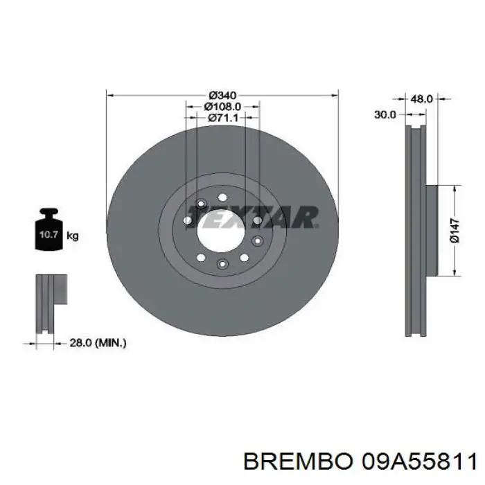 Frenos delanteros Brembo 09A55811 precio, desde 55,50 EUR
