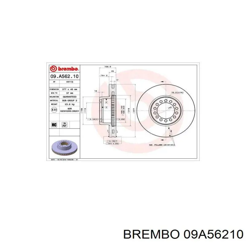 09A56210 Brembo disco de freno delantero