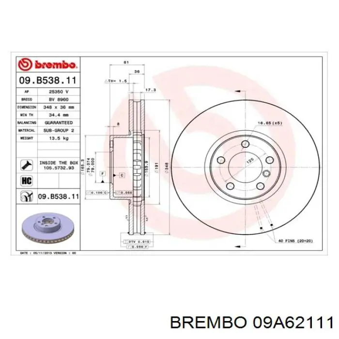 Frenos delanteros Brembo 09A62111 precio, desde 79,86 EUR