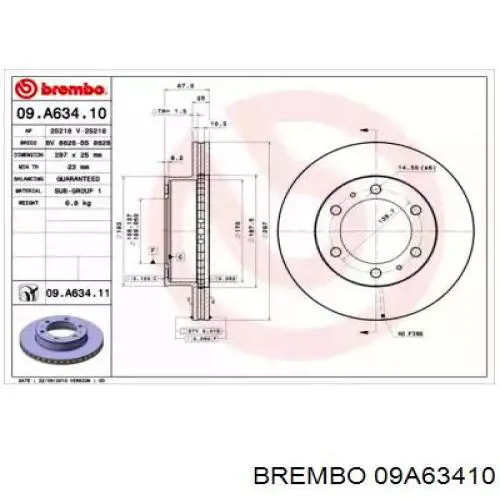Frenos delanteros Brembo 09A63410 precio, desde 38,40 EUR