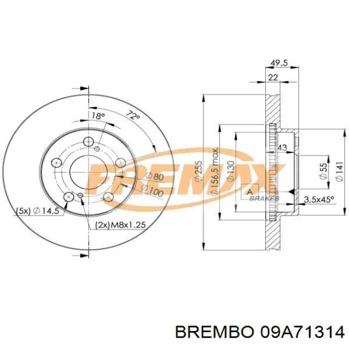 Freno de disco delantero Toyota Prius NHW20