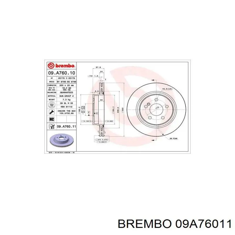 09.A760.11 Brembo disco de freno trasero