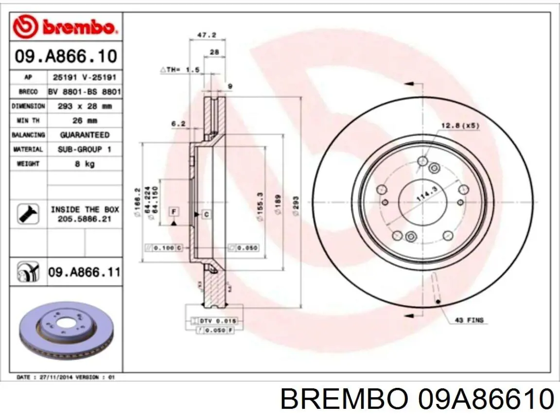 09A86610 Brembo Discos