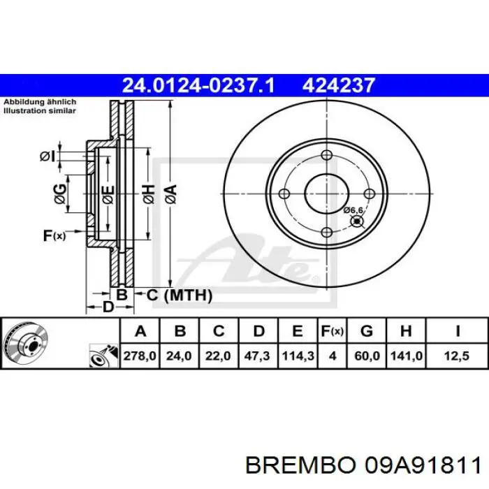 09A91811 Brembo Discos