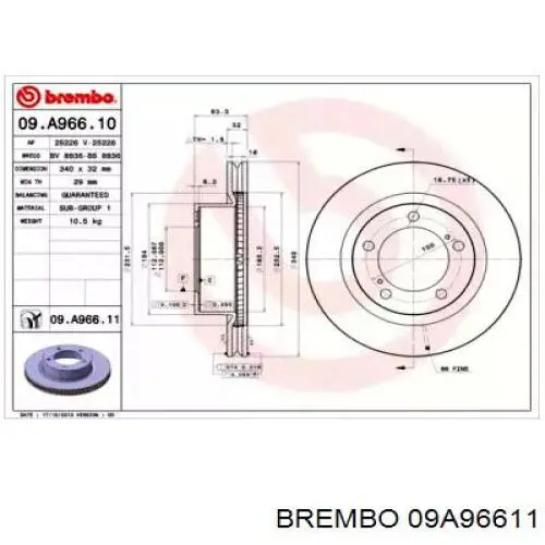 09A96611 Brembo Discos