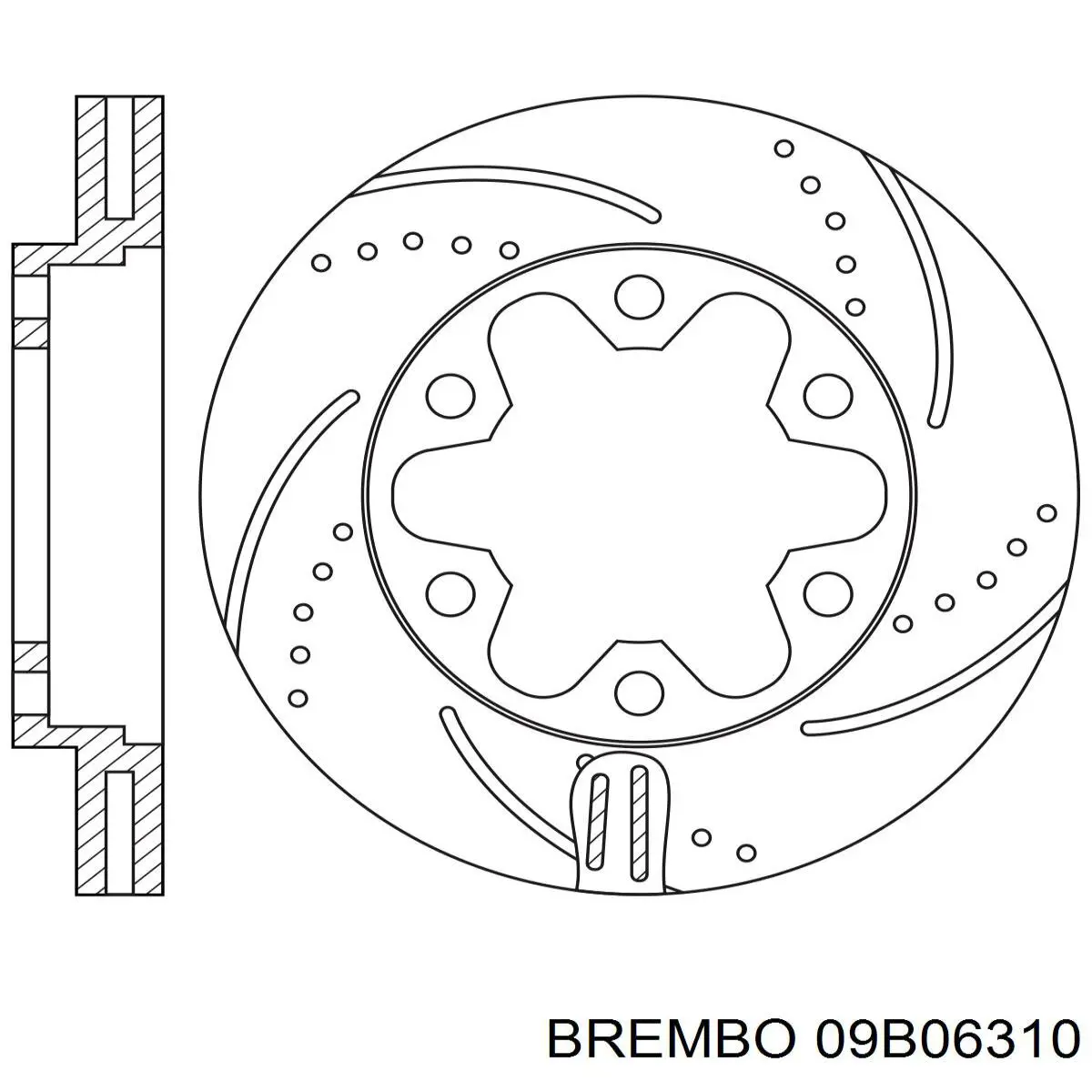 09B06310 Brembo freno de disco delantero