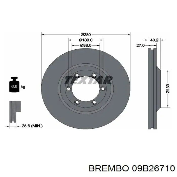 Comprar 09B26710 Brembo Freno de disco delantero