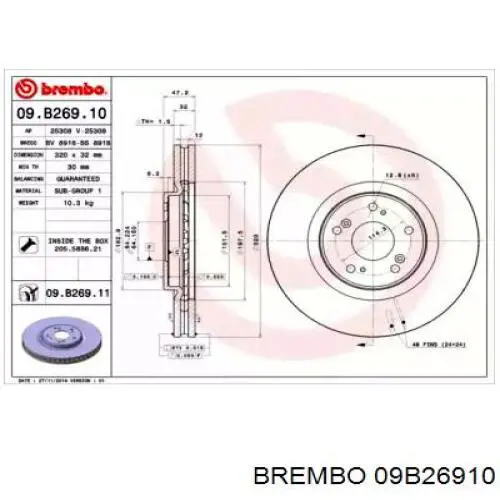 09B26910 Brembo Discos