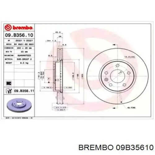 09B35610 Brembo disco de freno delantero