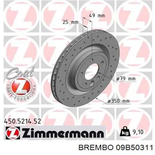 09.B503.11 Brembo disco de freno trasero