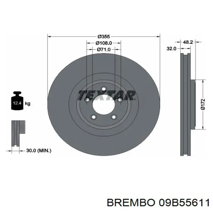 Frenos delanteros Brembo 09B55611 precio, desde 84,19 EUR