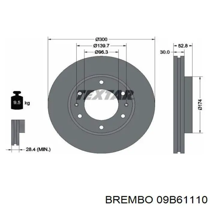 09.B611.10 Brembo disco de freno delantero