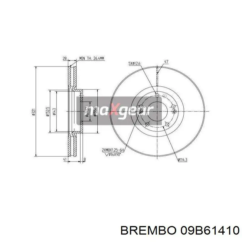 Frenos delanteros Brembo 09B61410 precio, desde 59,79 EUR