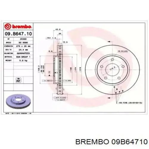 Frenos delanteros Brembo 09B64710 precio, desde 36,62 EUR