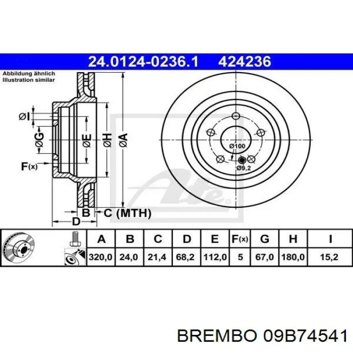 09B74541 Brembo disco de freno trasero
