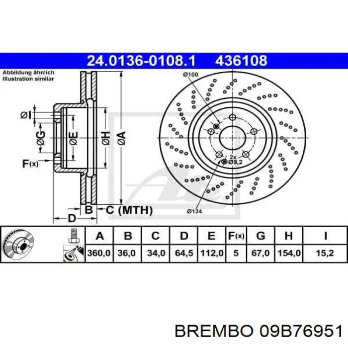 Frenos delanteros Brembo 09B76951 precio, desde 125,31 EUR