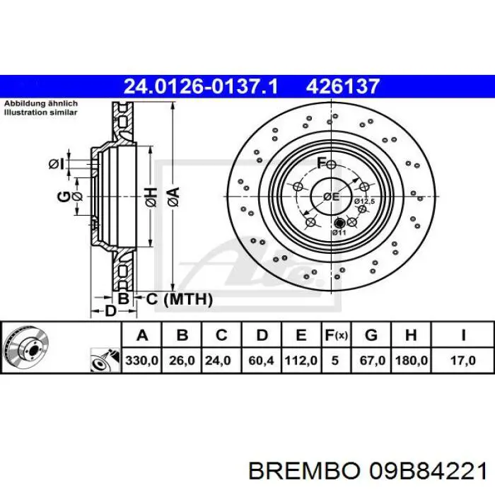 09.B842.21 Brembo disco de freno trasero