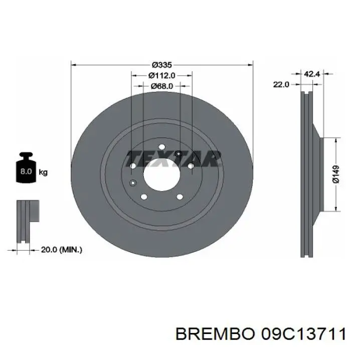 09.C137.11 Brembo disco de freno trasero