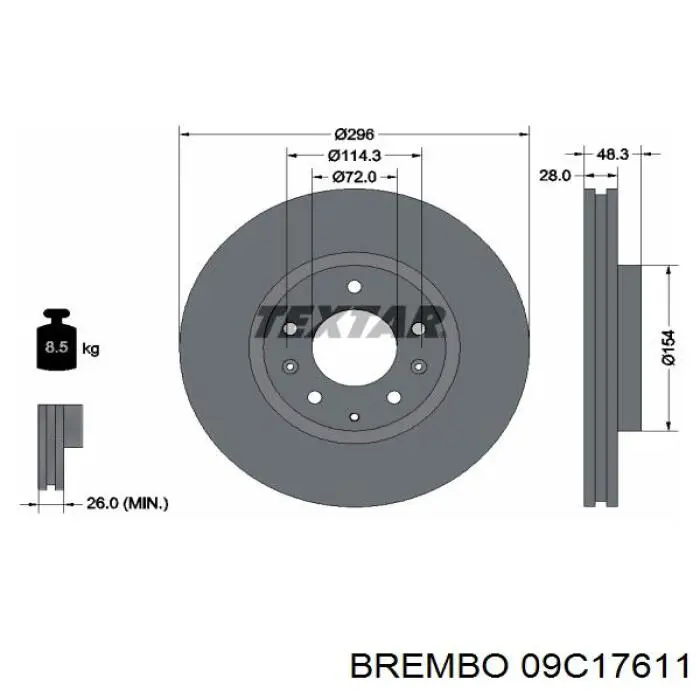 09.C176.11 Brembo disco de freno delantero