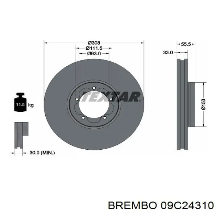 Comprar 09C24310 Brembo Freno de disco delantero